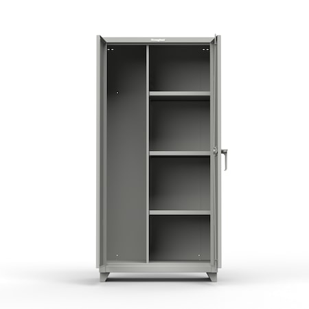 Strong Hold Storage Cabinet, 75 in H, 60 in W, 24 in D, Swing, Padlock Hasp, Medium Gray, 6 Shelves 56-DS-246-L